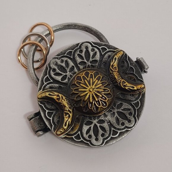 Triple Moon Mantra Locket with Clear Quartz for Meditation/Intention - Picture 6 of 8